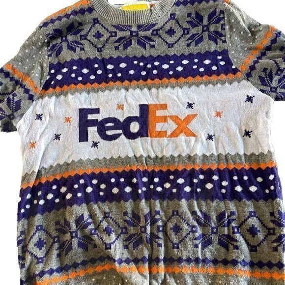 Tipsy Elves Other - Tipsy Elves FEDEX Delivery Ugly Christmas Sweater Men’s sweater Sz L RARE 137945